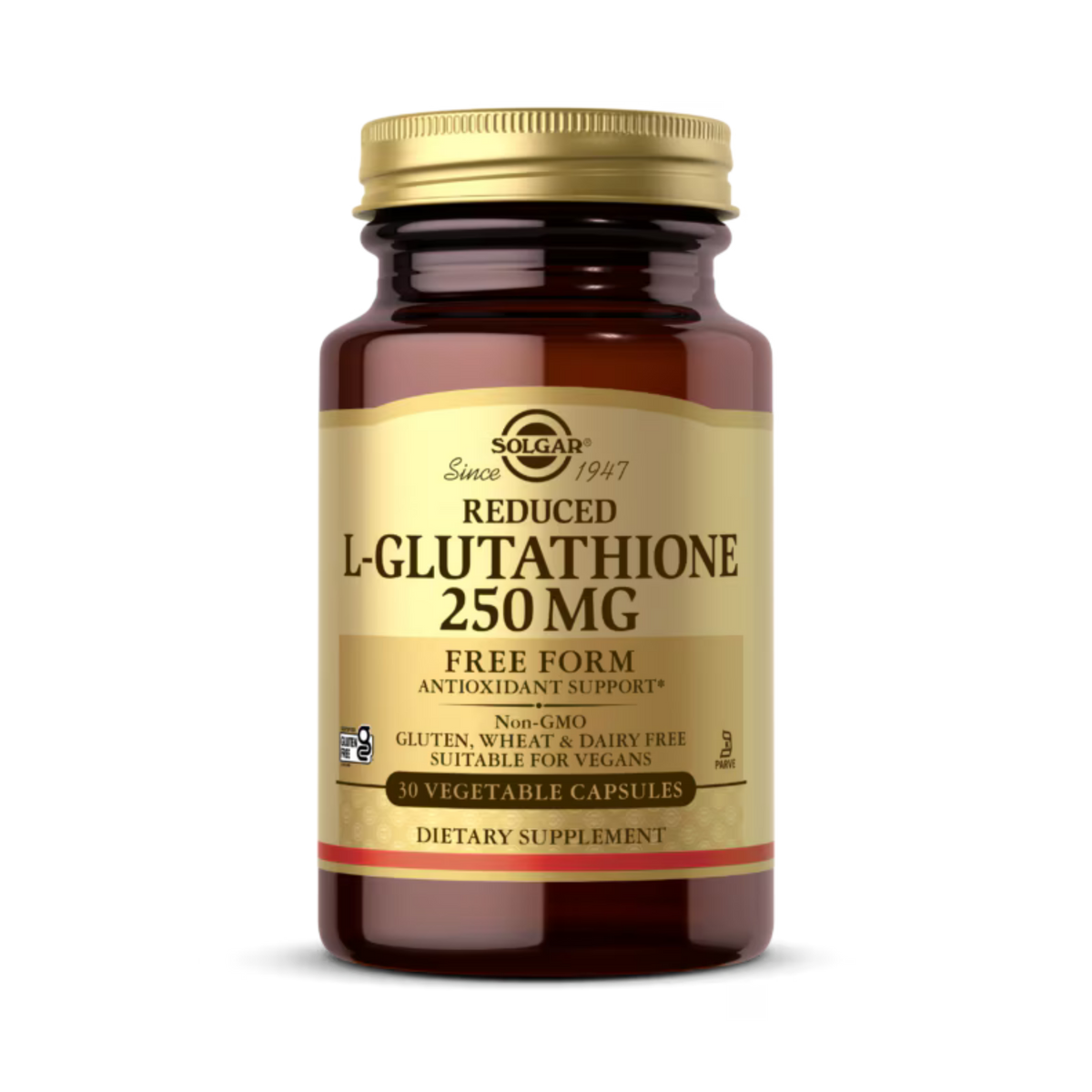 Solgar, Reduced L-Glutathione, 250 Mg, 30 Vegetable Capsules