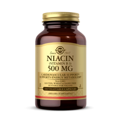 Solgar, Niacin (Vitamin B 3), 500 Mg, 100 Vegetable Capsules