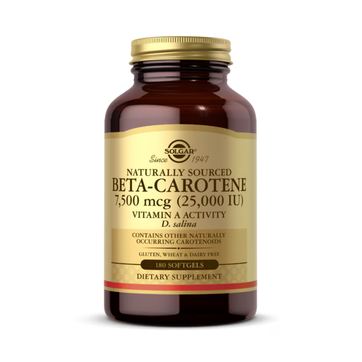 Solgar, Naturally Sourced Oceanic Beta-Carotene, 7,500 Mcg (25,000 IU), 180 Softgels