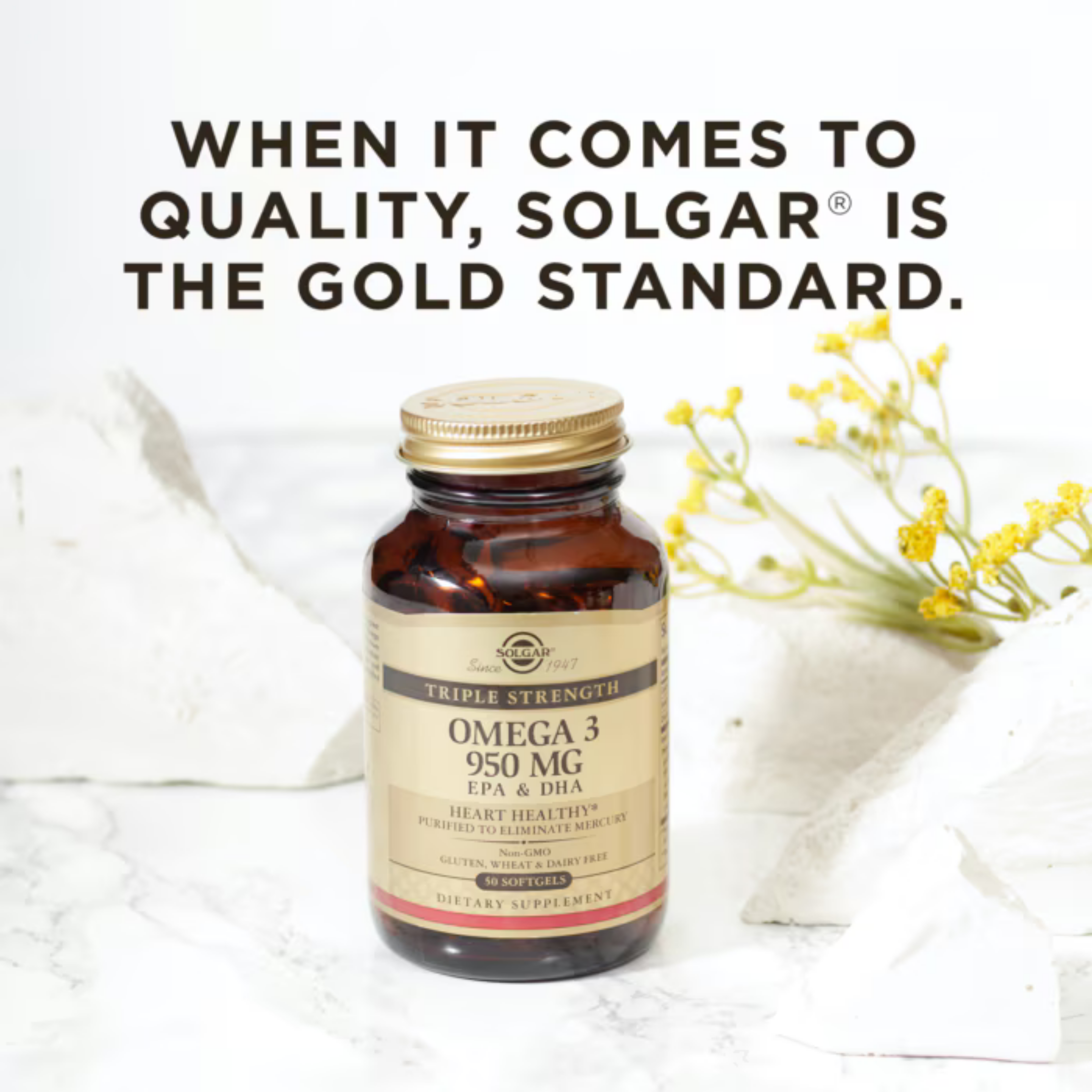 Solgar, Omega-3, EPA & DHA, Triple Strength, 950 Mg, 50 Softgels