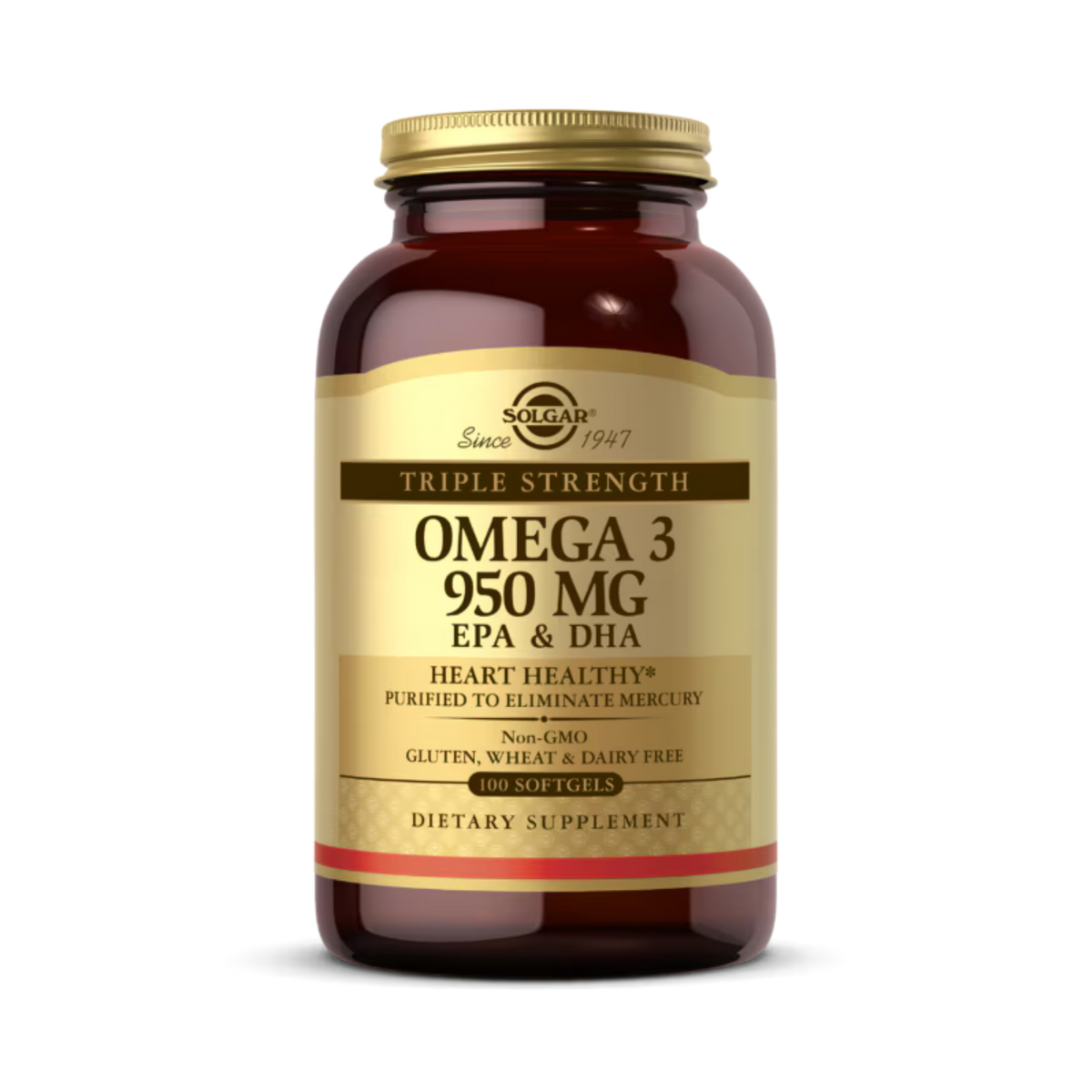 Solgar, Omega 3, EPA & DHA, Triple Strength, 950 Mg, 100 Softgels