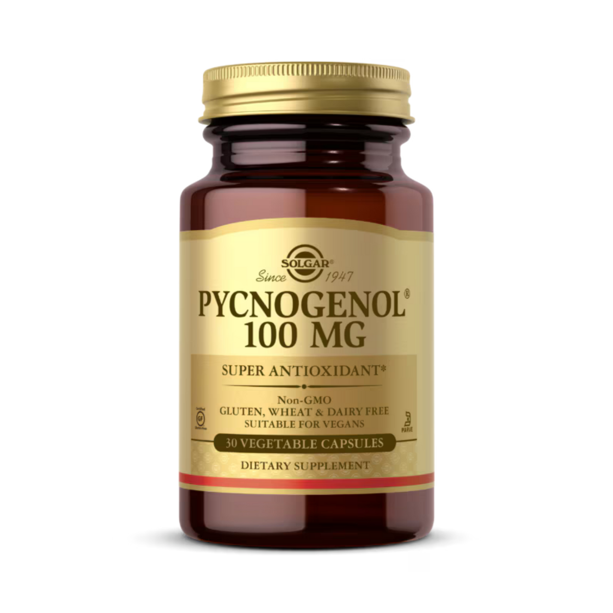 Solgar, Pycnogenol, 100 Mg, 30 Vegetable Capsules