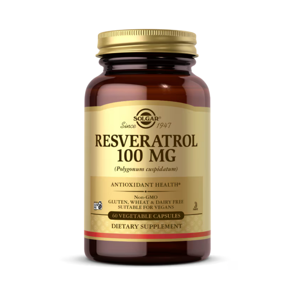 Solgar, Resveratrol, 100 Mg, 60 Vegetable Capsules