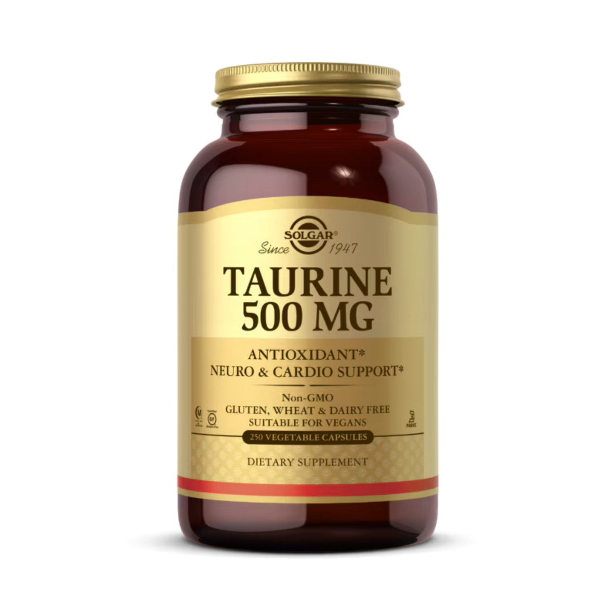 Solgar, Taurine, 500 Mg, 250 Vegetable Capsules