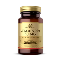 Solgar, Vitamin B6, 50 Mg, 100 Tablets