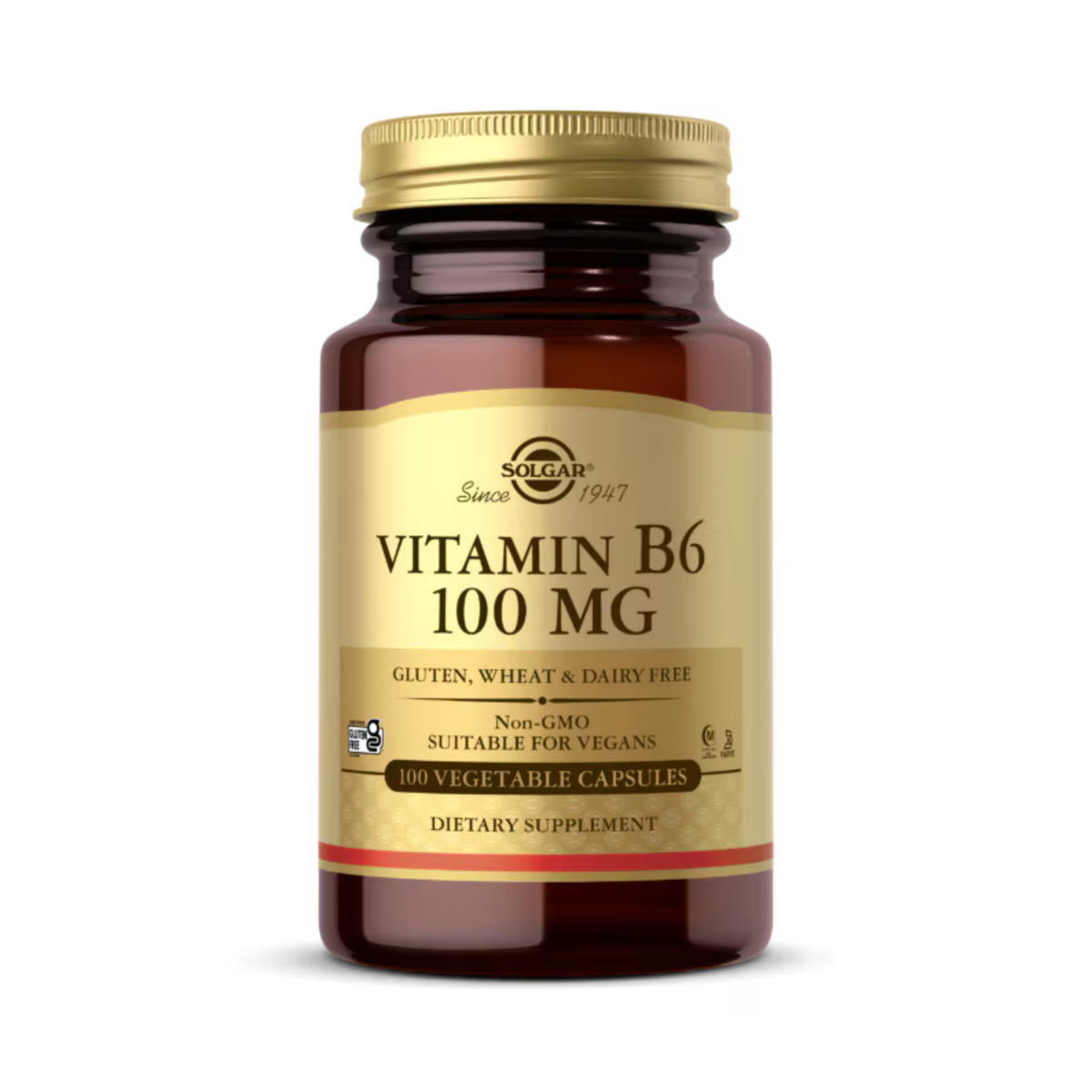 Solgar, Vitamin B6, 100 Mg, 100 Vegetable Capsules