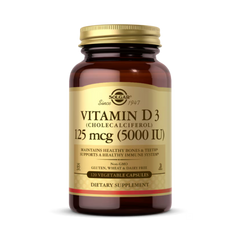 Solgar, Vitamin D3, 125 Mcg (5,000 IU), 120 Vegetable Capsules