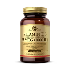 Solgar, Vitamin D 3 (Cholecalciferol), 25 Mcg (1,000 IU), 100 Softgels