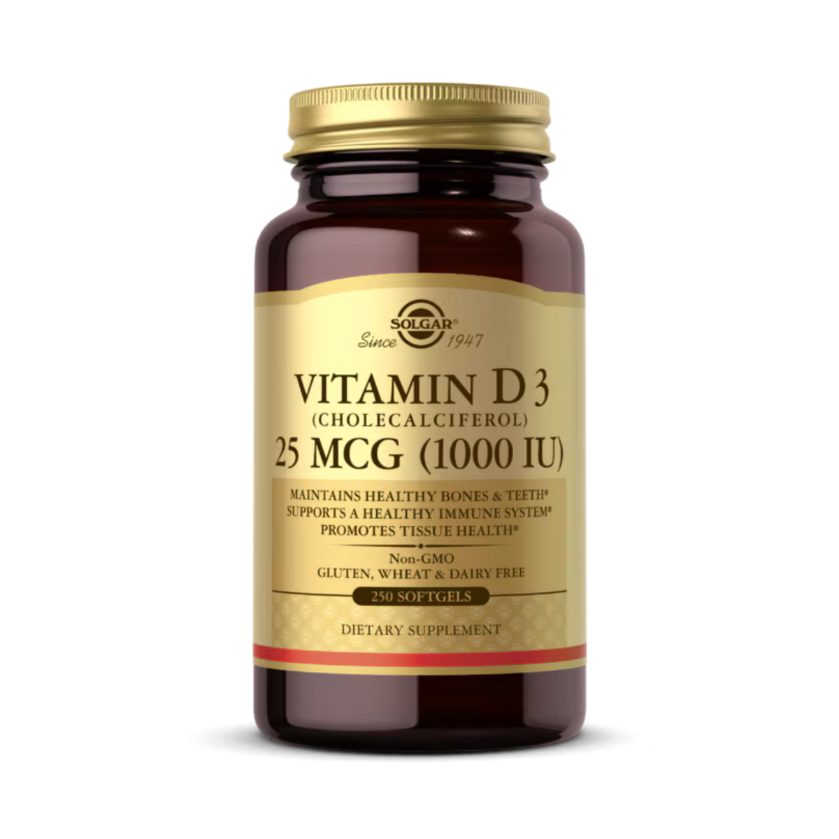 Solgar, Vitamin D 3 (Cholecalciferol), 25 Mcg (1,000 IU), 250 Softgels
