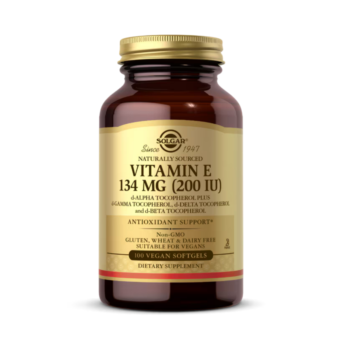 Solgar, Vitamin E, 134 MG (200 IU) 100 Vegan Softgels (d-Alpha Tocopherol & Mixed Tocopherols)