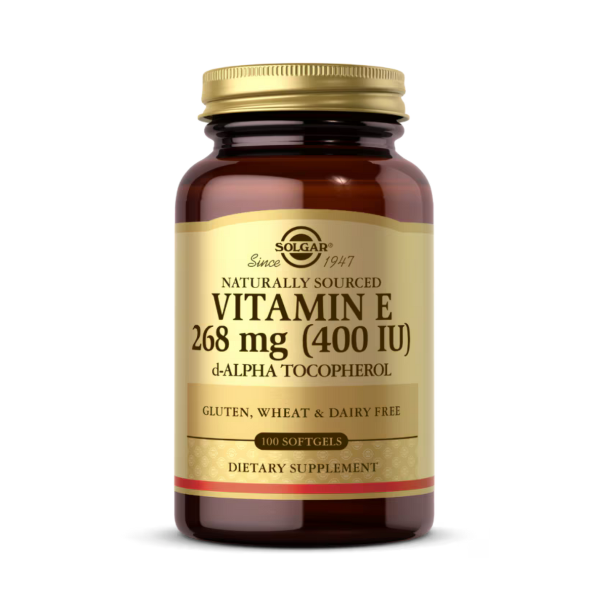 Solgar, Vitamin E, Naturally Sourced, 268 Mg (400 IU), 100 Softgels