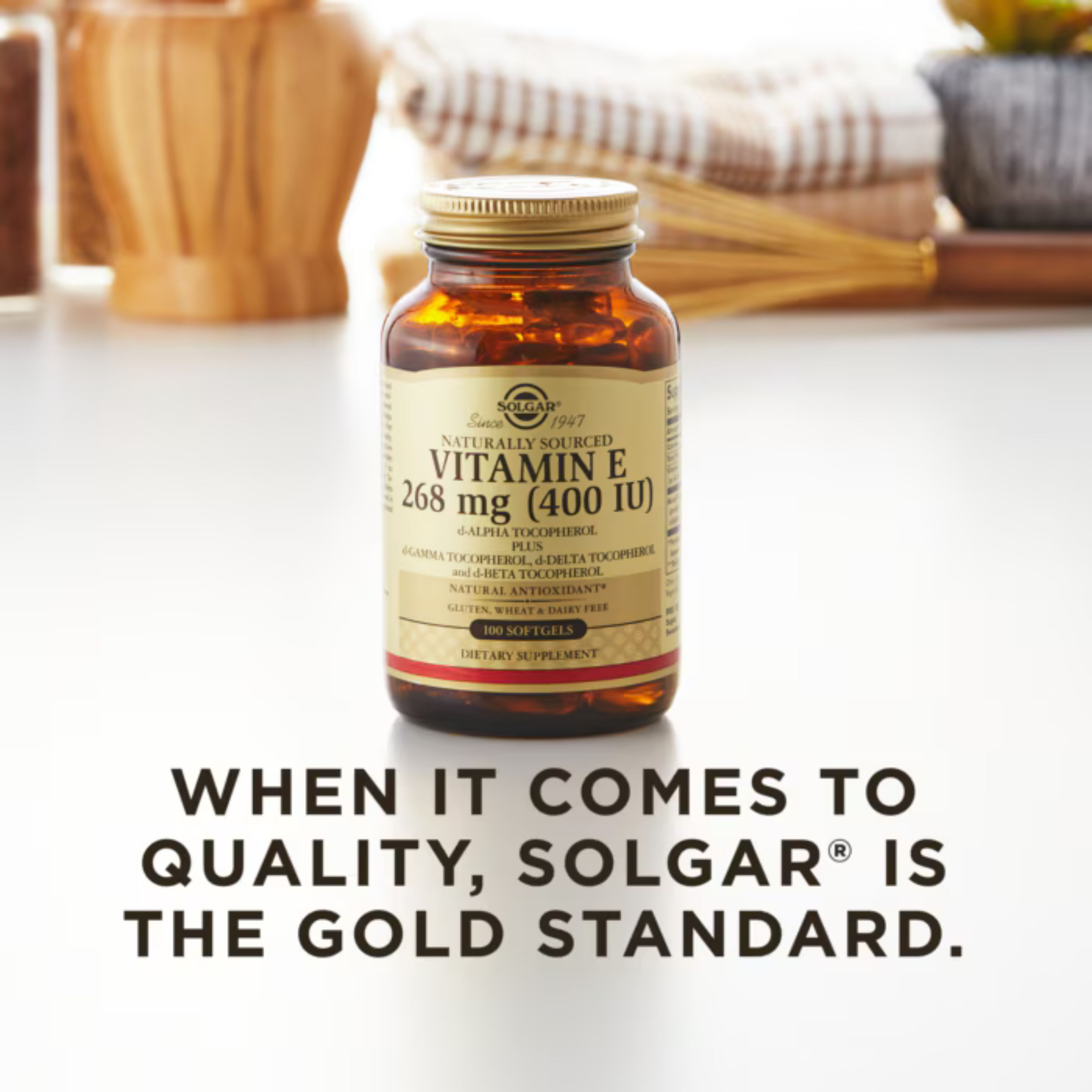 Solgar, Naturally Sourced Vitamin E, 268 Mg (400 IU), 100 Softgels