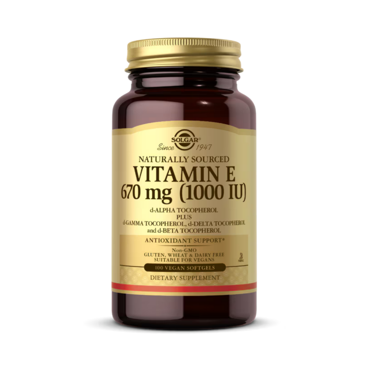 Solgar, Naturally Sourced Vitamin E, 670 Mg (1,000 IU), 100 Vegan Softgels