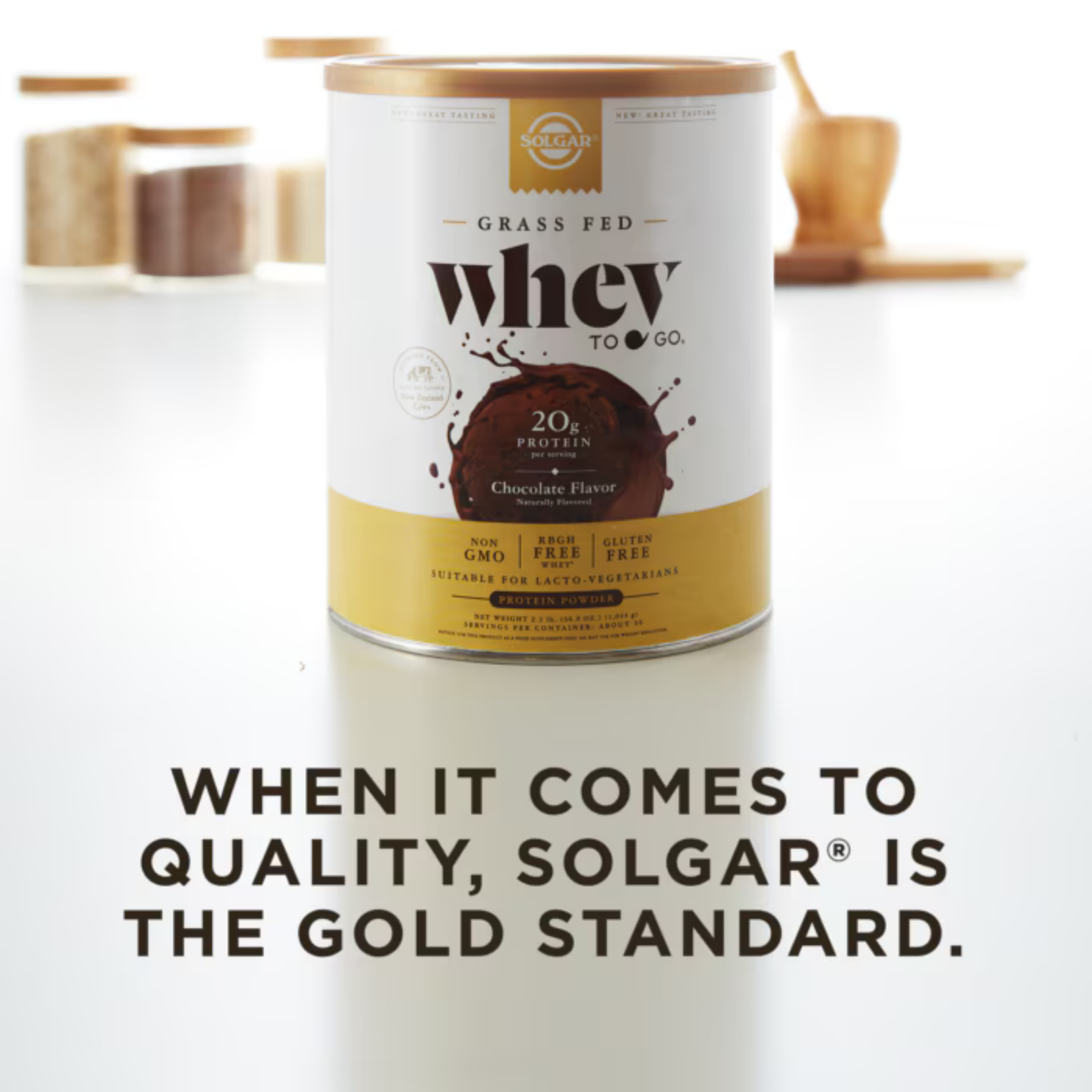 Solgar, Grass Fed Whey To Go, Protein Powder, Chocolate, 36.8 Oz (1044 g)