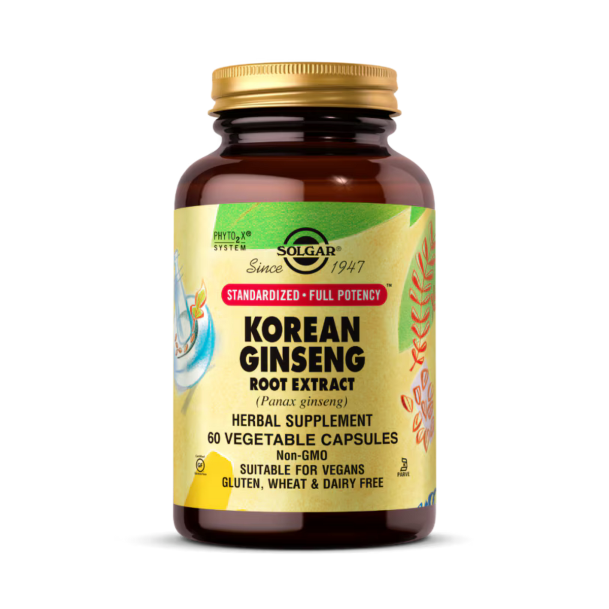 Solgar, Korean Ginseng Root Extract, 60 Vegetable Capsules