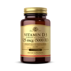 Solgar, Vitamin D3 (Cholecalciferol), 125 Mcg (5,000 IU), 100 Softgels