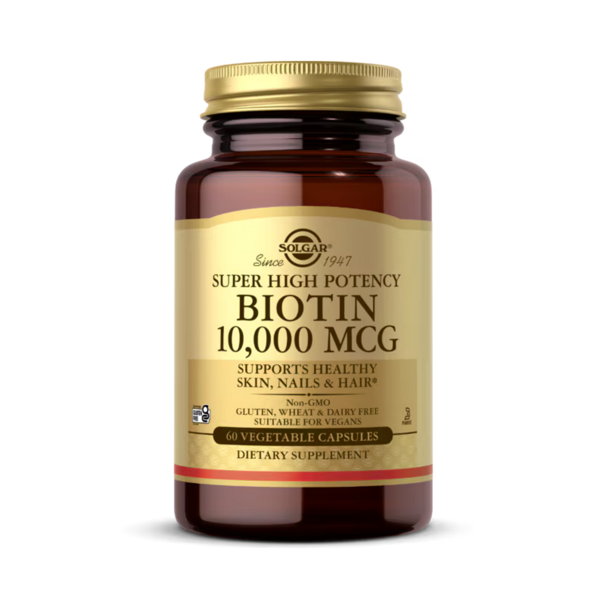 Solgar, Super High Potency Biotin, 10,000 Mcg, 60 Vegetable Capsules