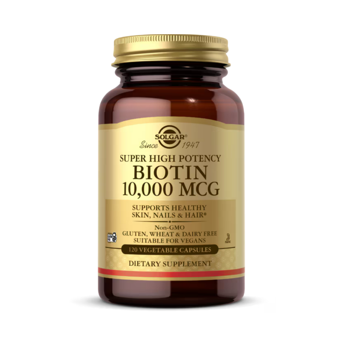 Solgar, Super High Potency Biotin, 10,000 Mcg, 120 Vegetable Capsules