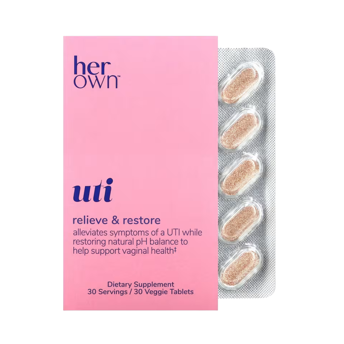 Her Own, UTI, 30 Veggie Tablets