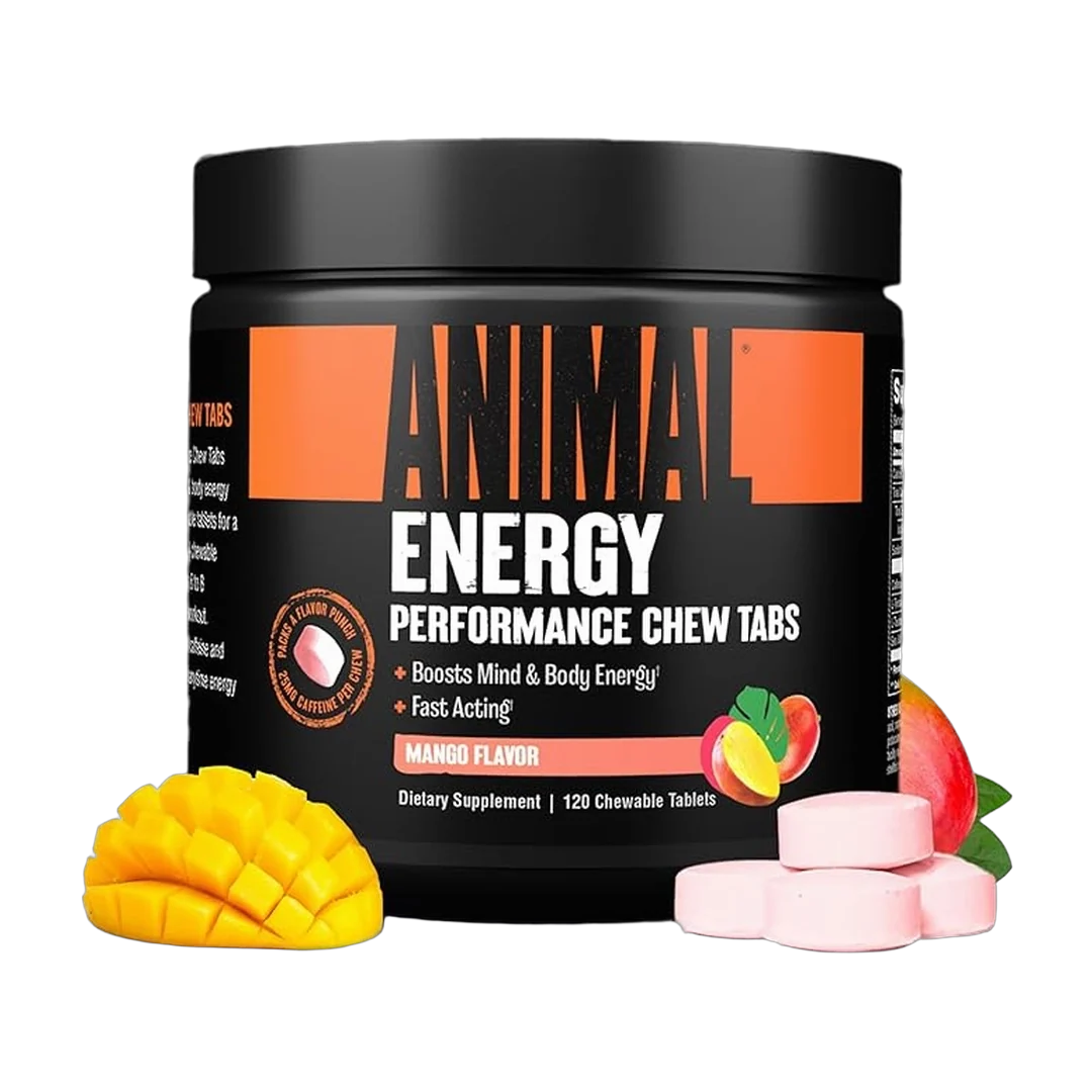 Animal, Energy Chews, Fast Acting Energy with Caffeine, Mango, 120 Chewable Tablets