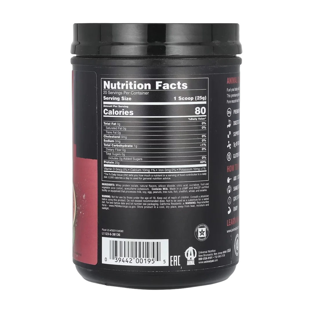 Animal, Clear Whey Isolate, Watermelon Limeade, 1.1 lb (500 g)