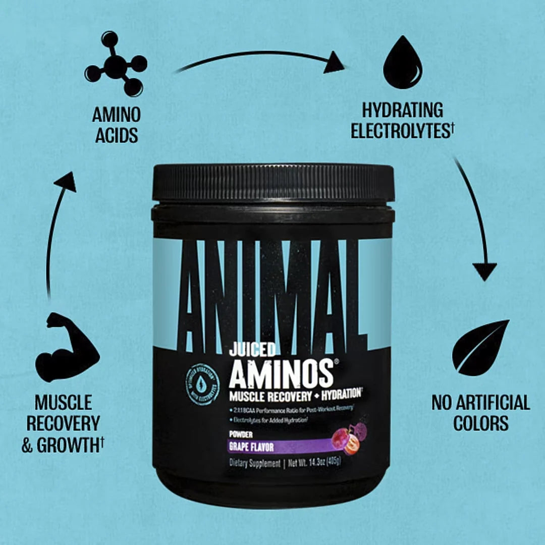 Animal, Juiced Aminos® Powder, Grape, 14.3 oz (405 g)