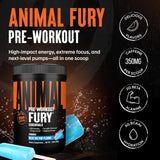 Animal Fury® Essentials, Pre Workout, Blue Ice Pop, 1.06 lbs (483 g)