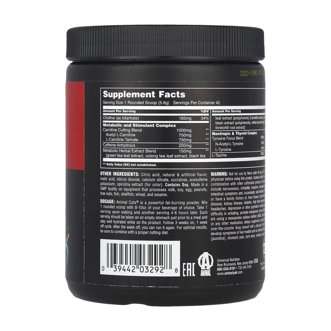 Animal, Advanced Cuts® Powder, Blue Ice Pop, 8.2 oz (235.2 g)