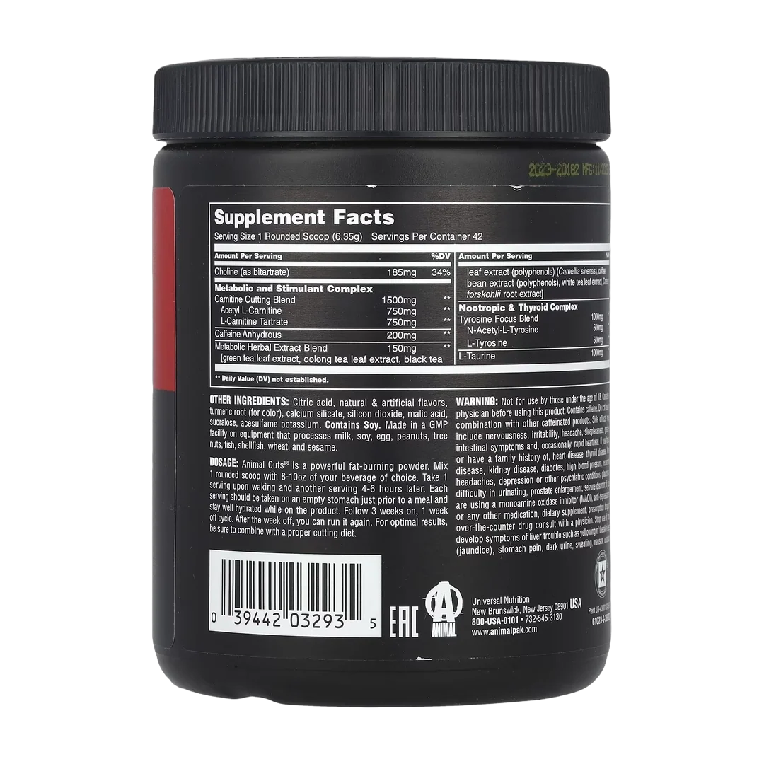 Animal, Advanced Cuts® Powder, Orange Mango, 9.4 oz (267 g)
