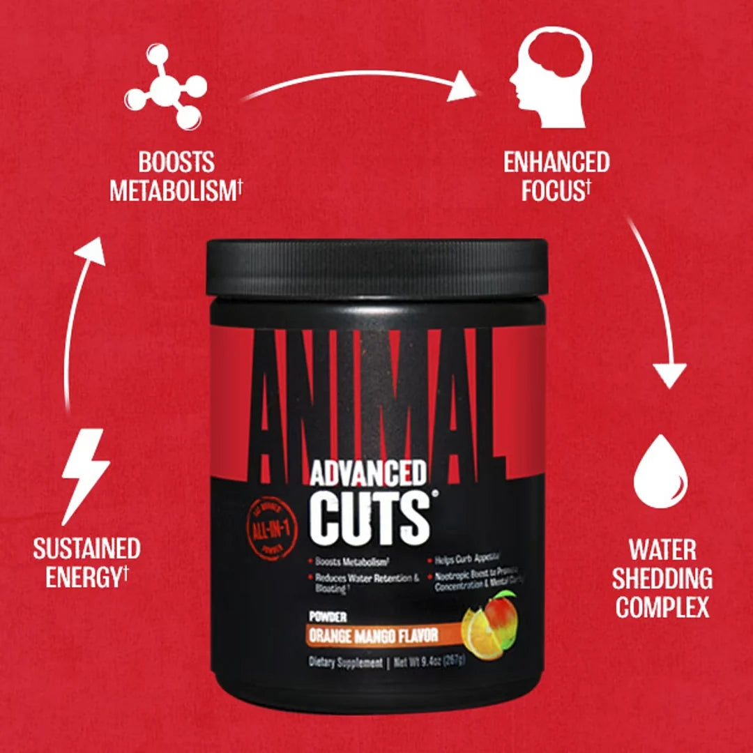 Animal, Advanced Cuts® Powder, Orange Mango, 9.4 oz (267 g)