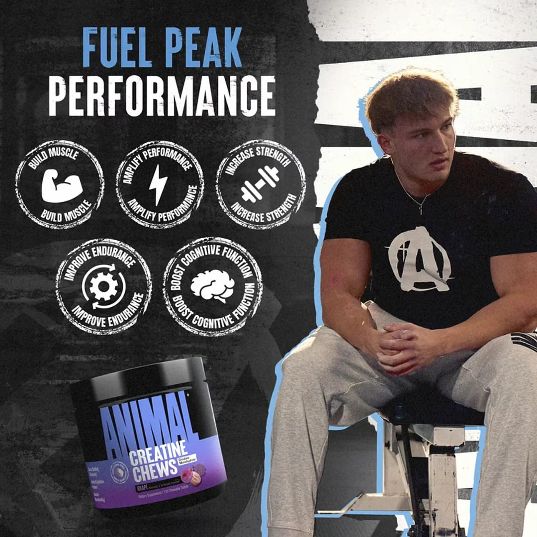 Animal, Creatine Chews, Grape, 120 Chewable Tablets