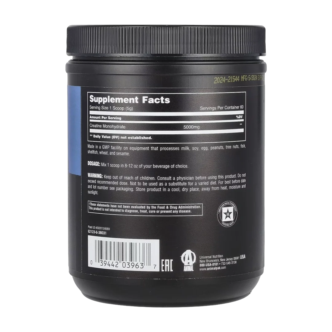 Animal, 100% Pure Creatine Monohydrate™ Powder, Unflavored, 10.58 oz (300 g)