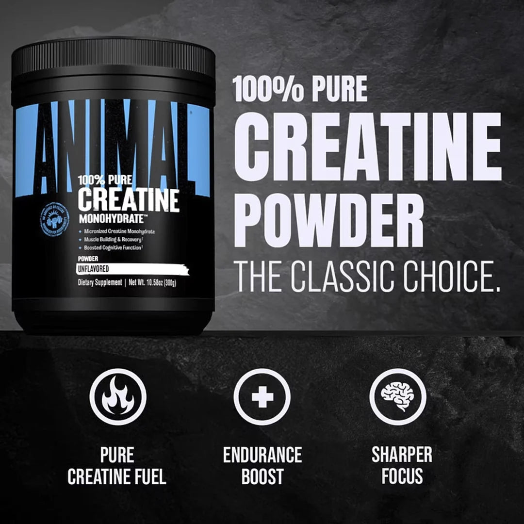 Animal, 100% Pure Creatine Monohydrate™ Powder, Unflavored, 10.58 oz (300 g)