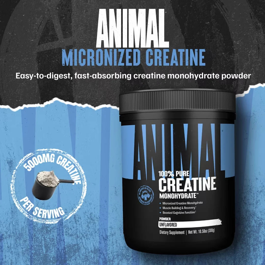 Animal, 100% Pure Creatine Monohydrate™ Powder, Unflavored, 10.58 oz (300 g)