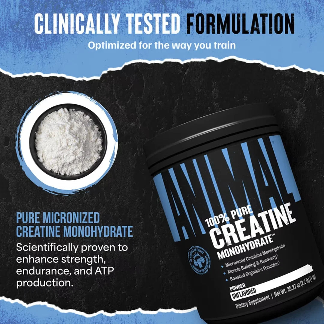 Animal, 100% Pure Creatine Monohydrate™ Powder, Unflavored, 2.2 lb (1 kg)