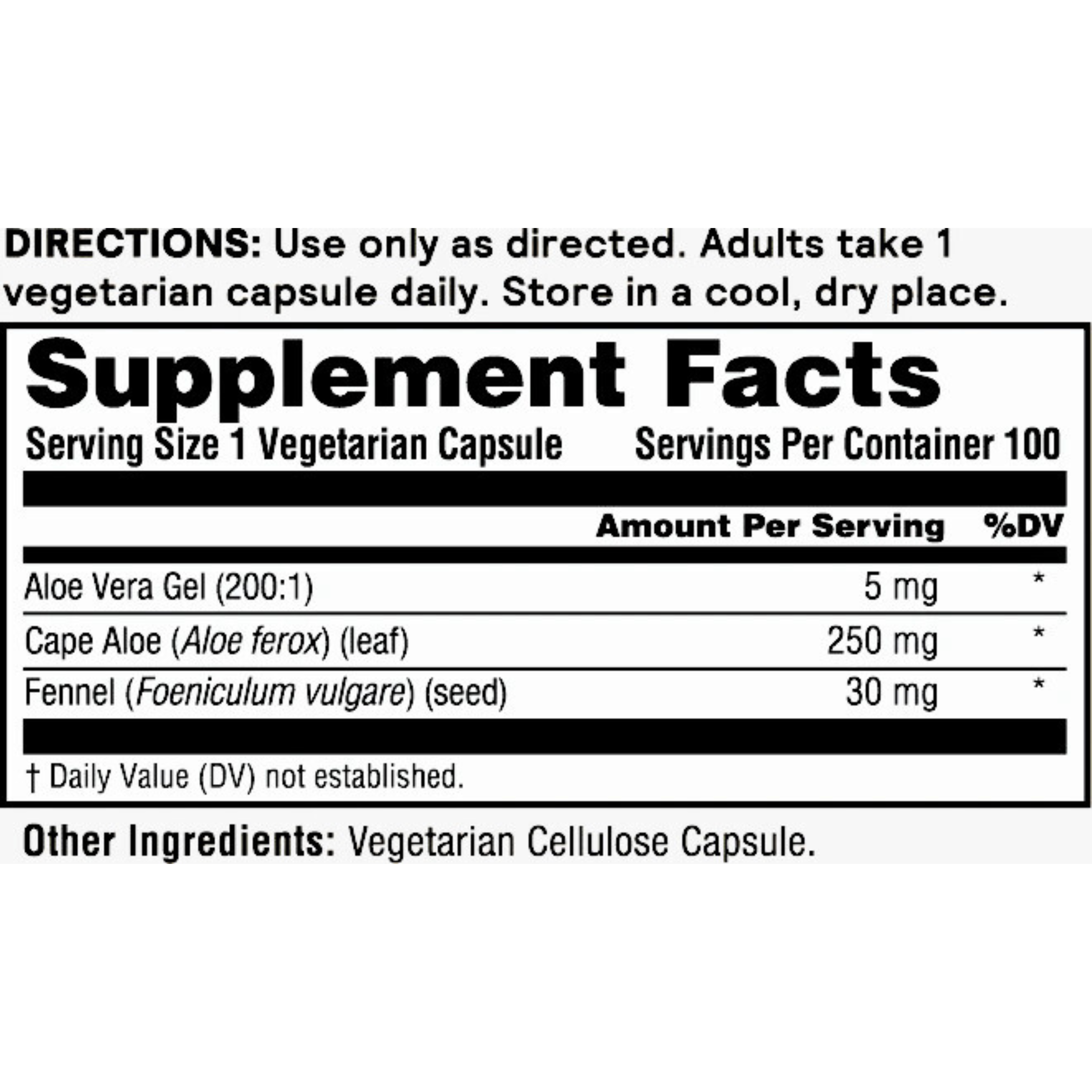 Nature's Life, Aloe Vera Inner Leaf, 100 Capsules