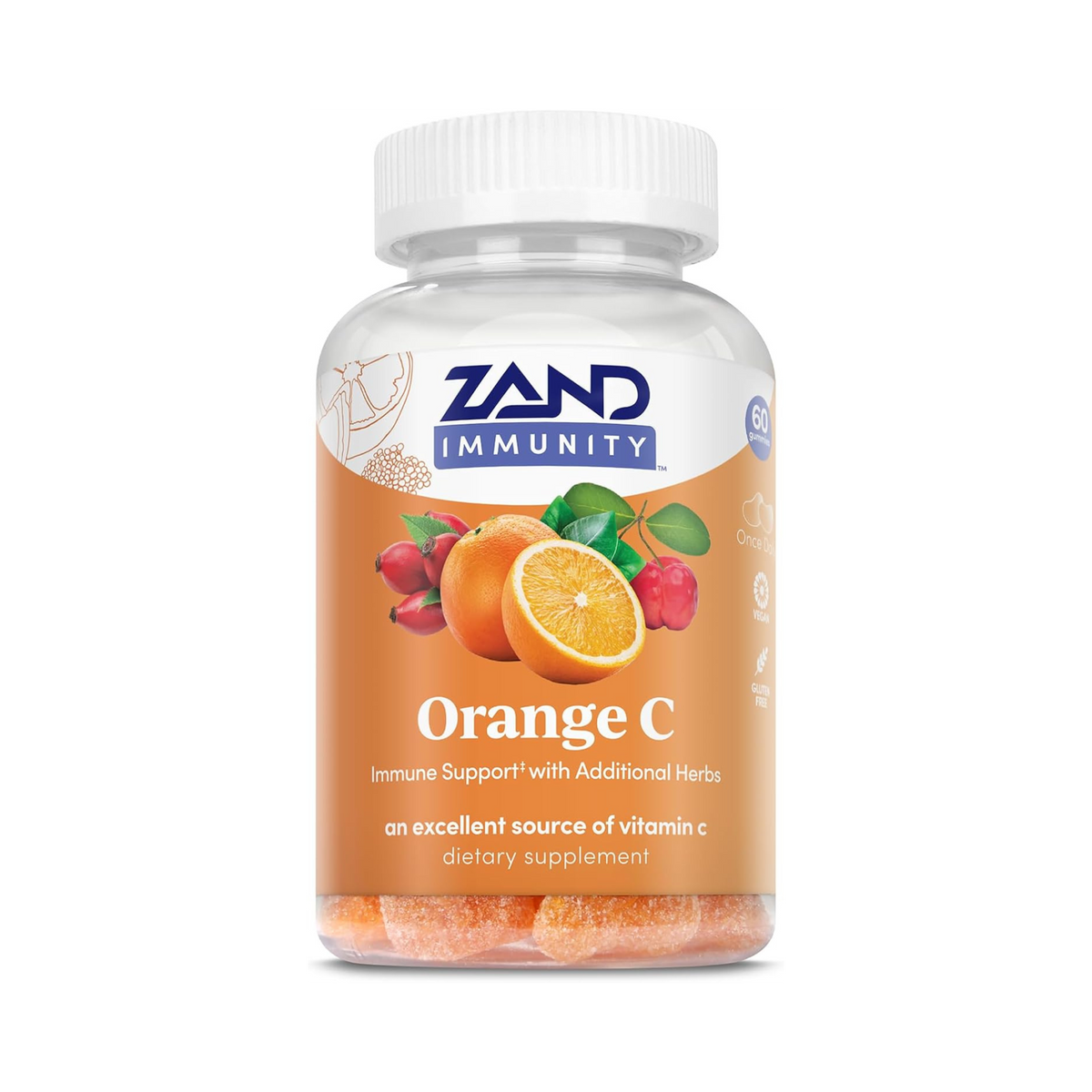 Zand, Immunity, Orange Vitamin C, 60 Gummies