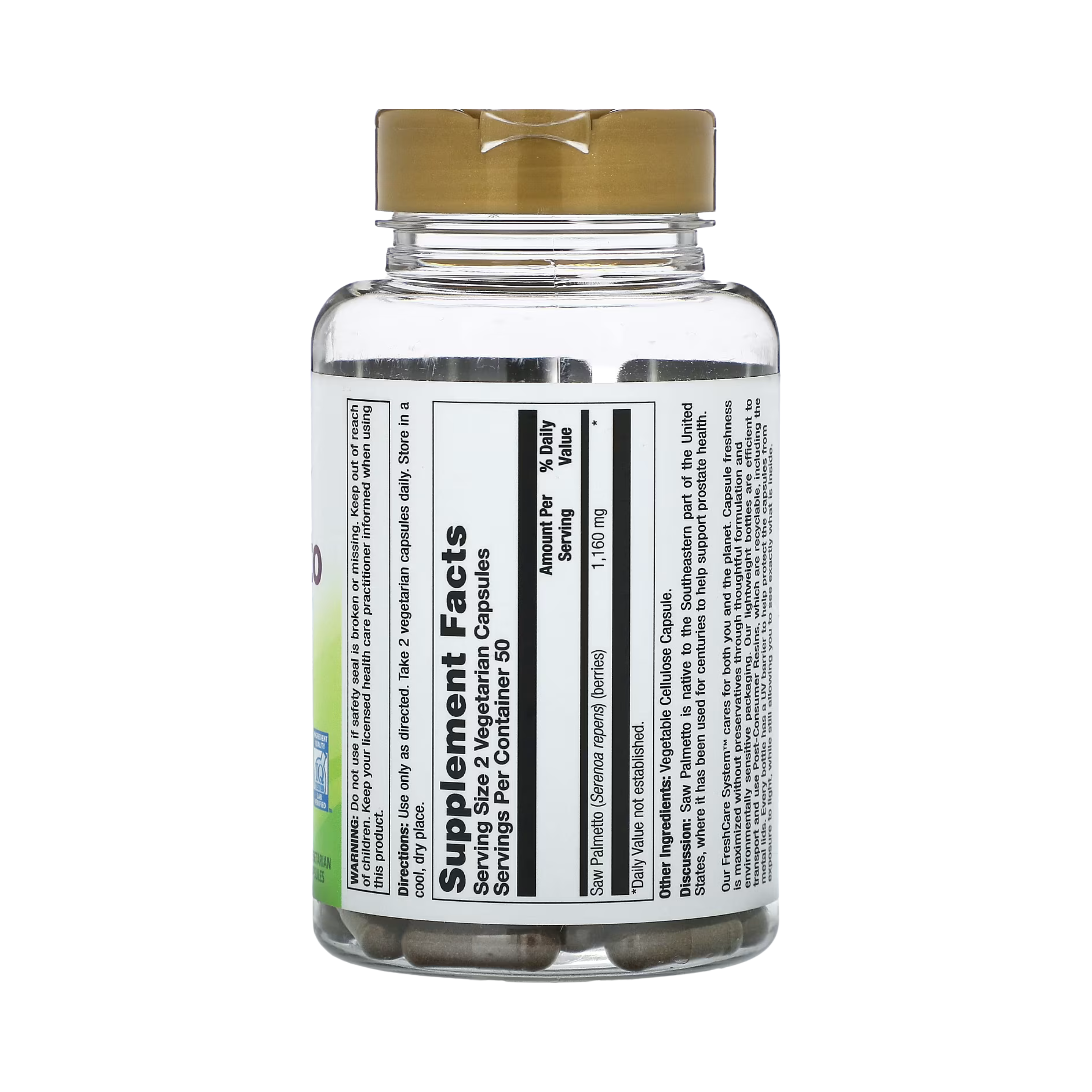 Natures Life Saw Palmetto Berries 100 Veg Capsules