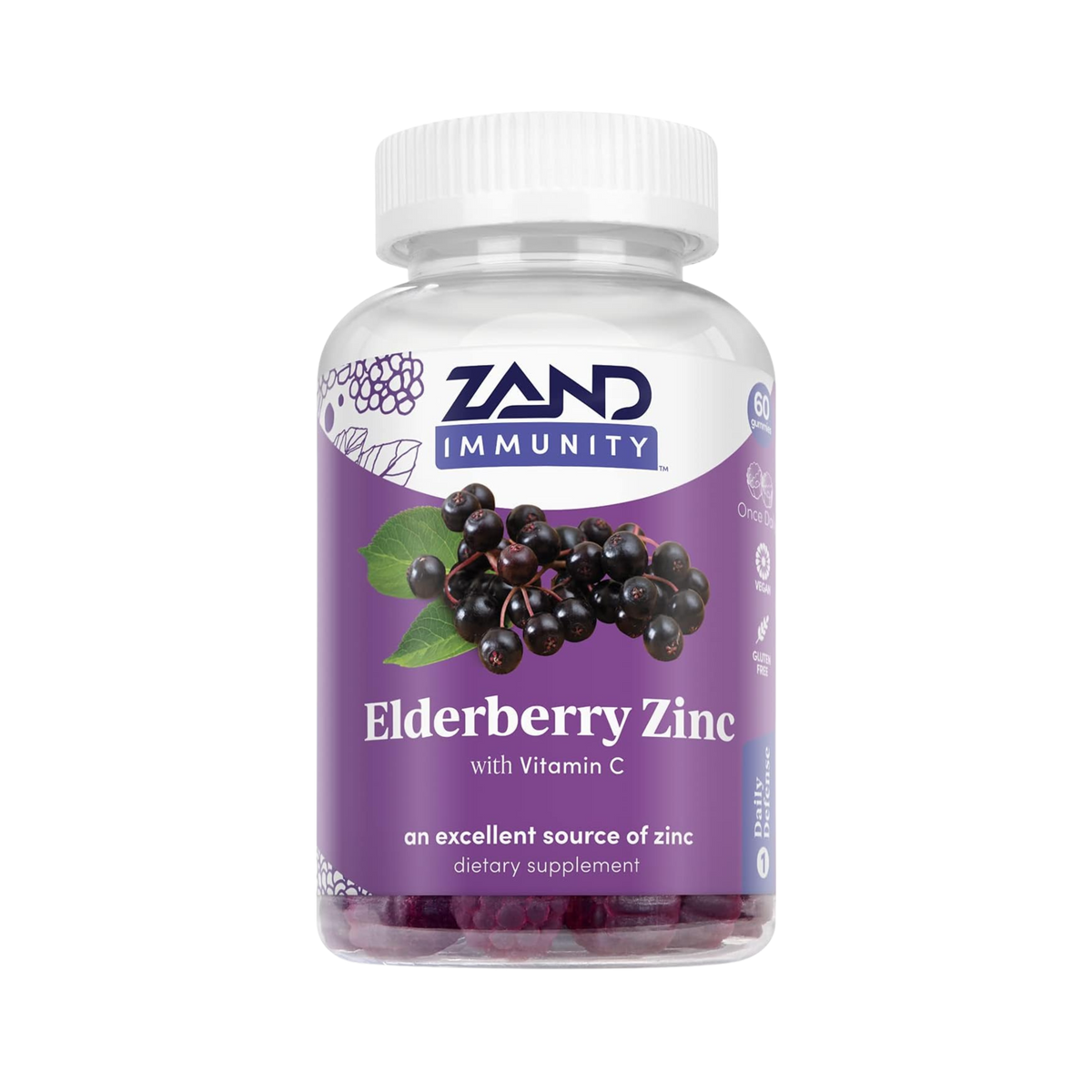 Zand, Immunity, Elderberry Zinc with Vitamin C, 60 Gummies