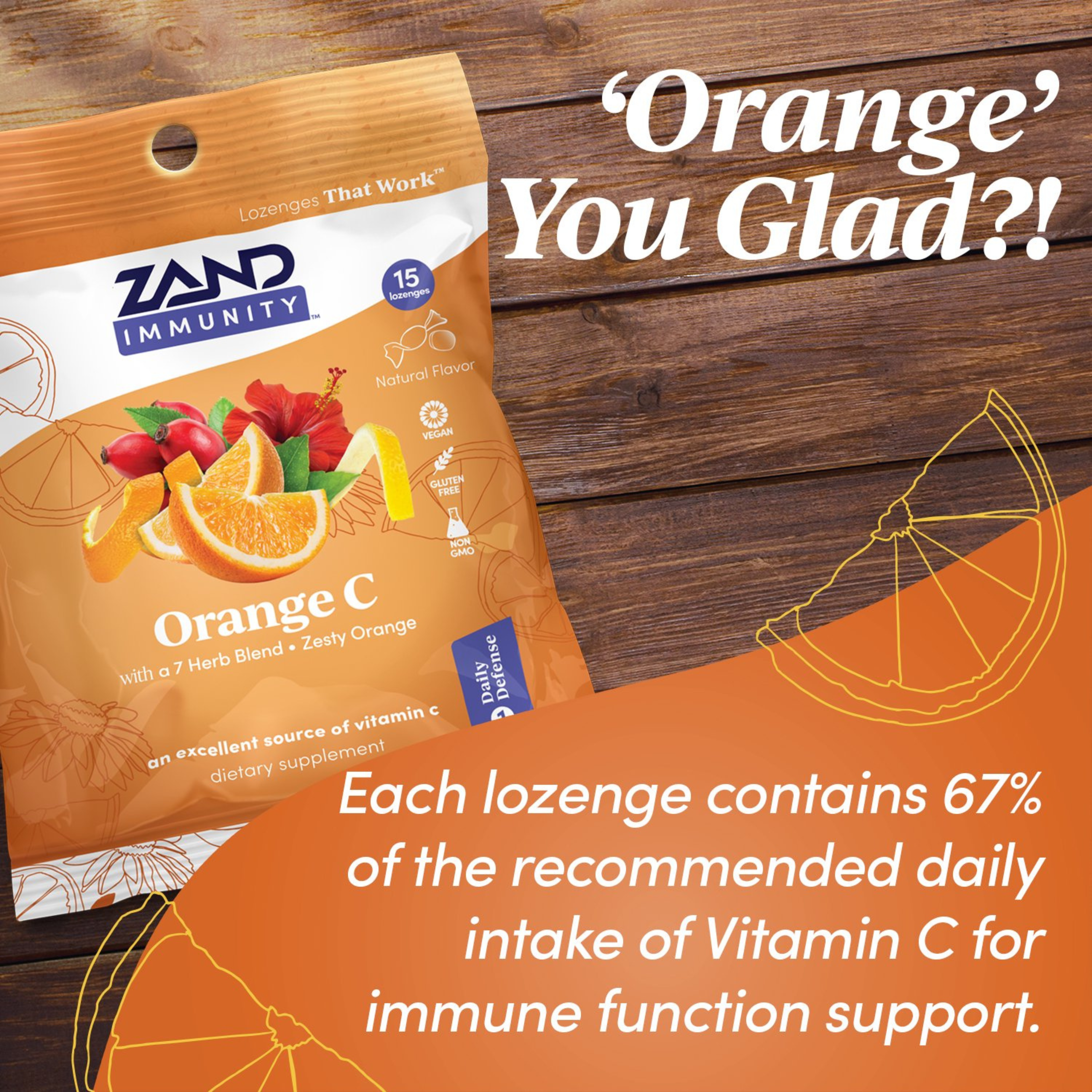 Zand, Immunity, HerbaLozenge Orange C, 80 Lozenges