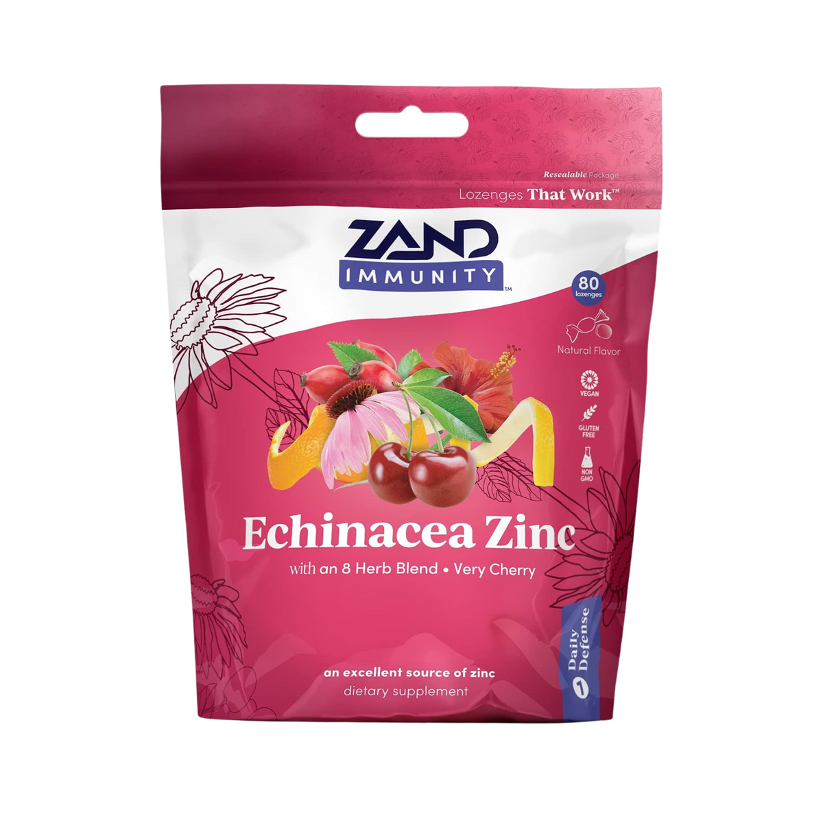 Zand, Echinacea Zinc, Very Cherry, 80 Lozenges