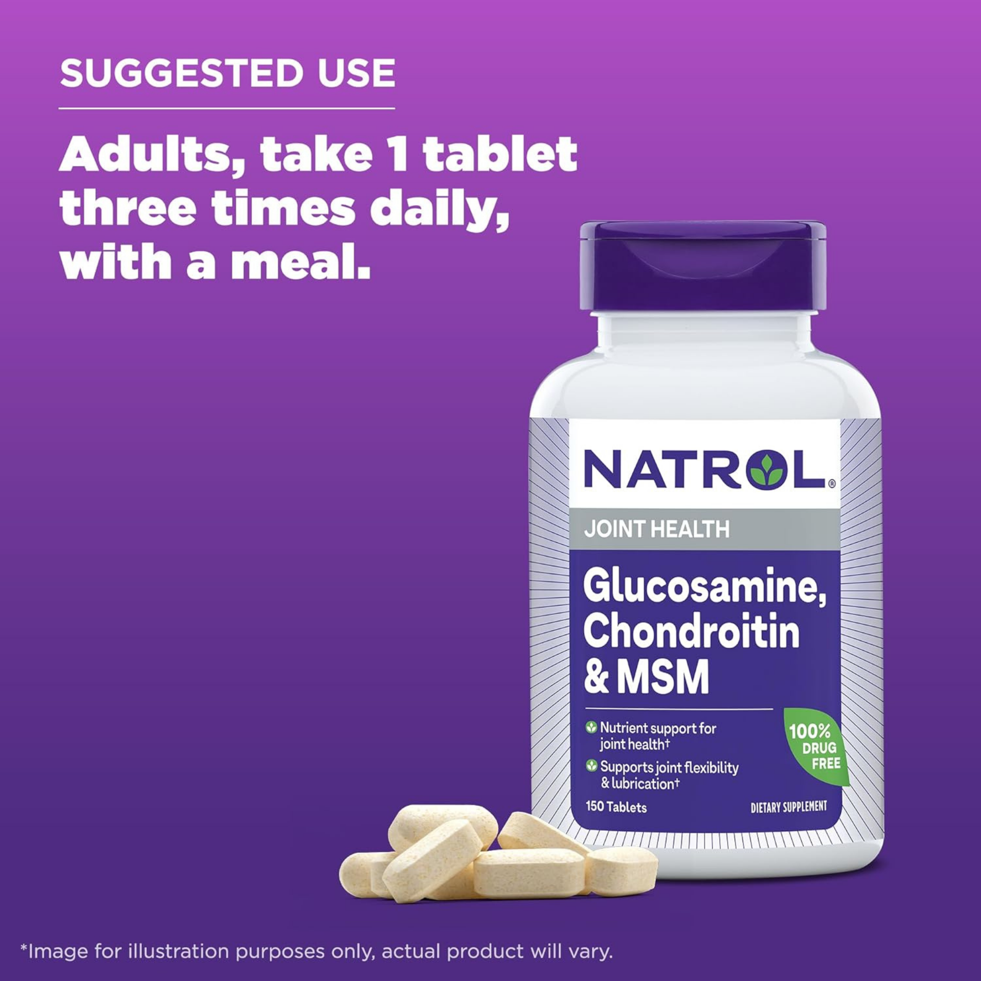 Natrol, Glucosamine, Chondoritin & MSM - 150 Tablets