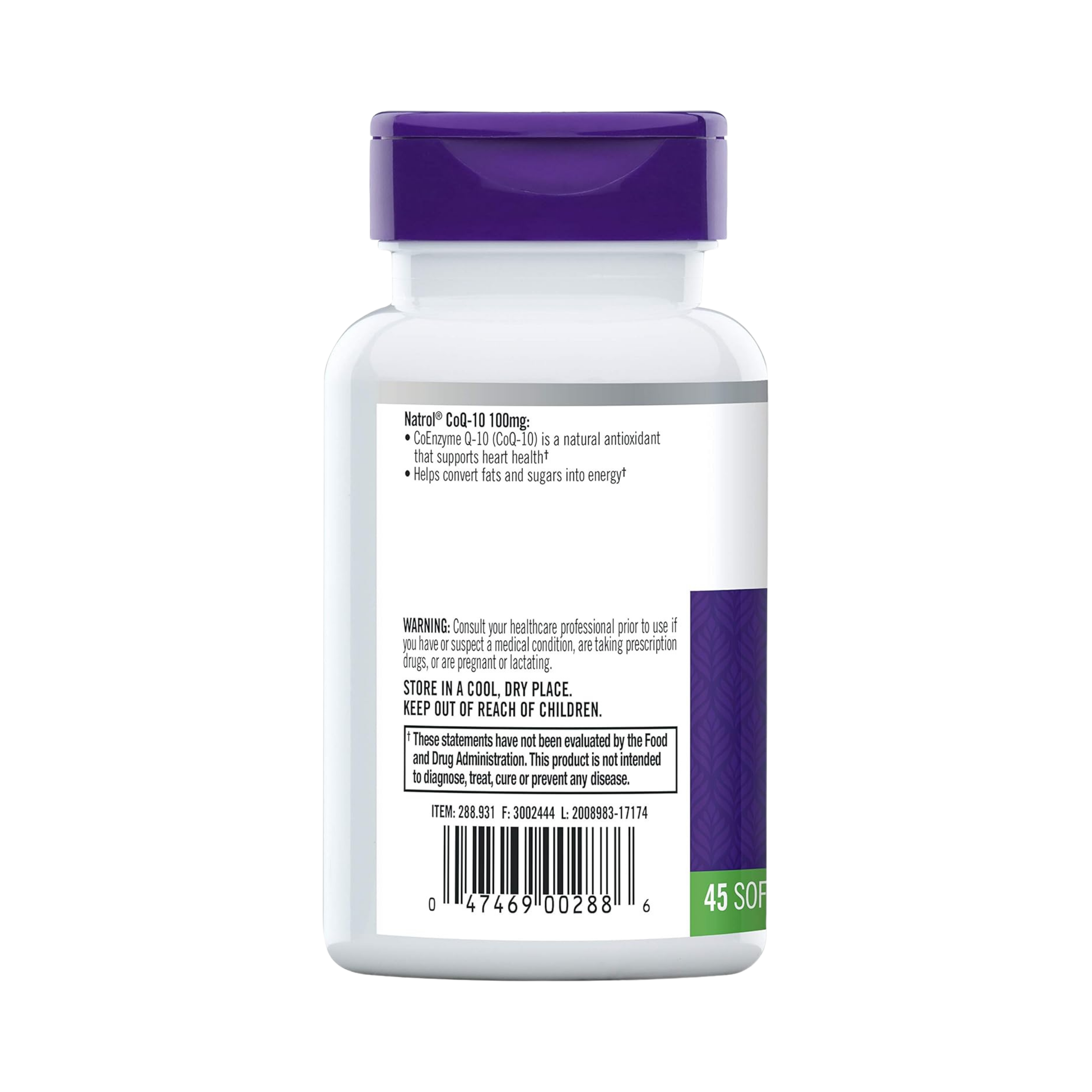 Natrol CoQ-10 100mg, 45 Softgel