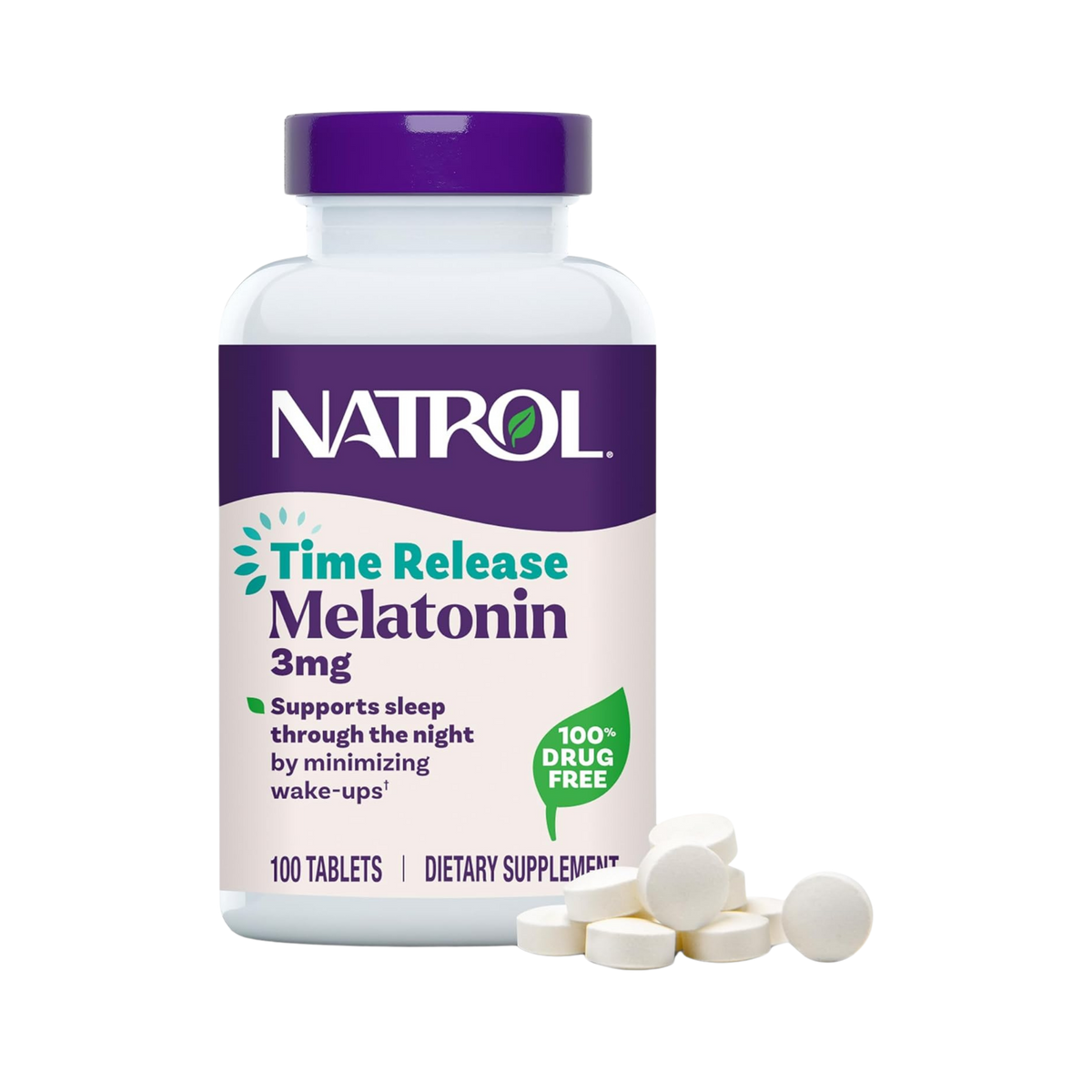 Natrol,  Melatonin,  Time Release, 3 mg, 100 Tablets