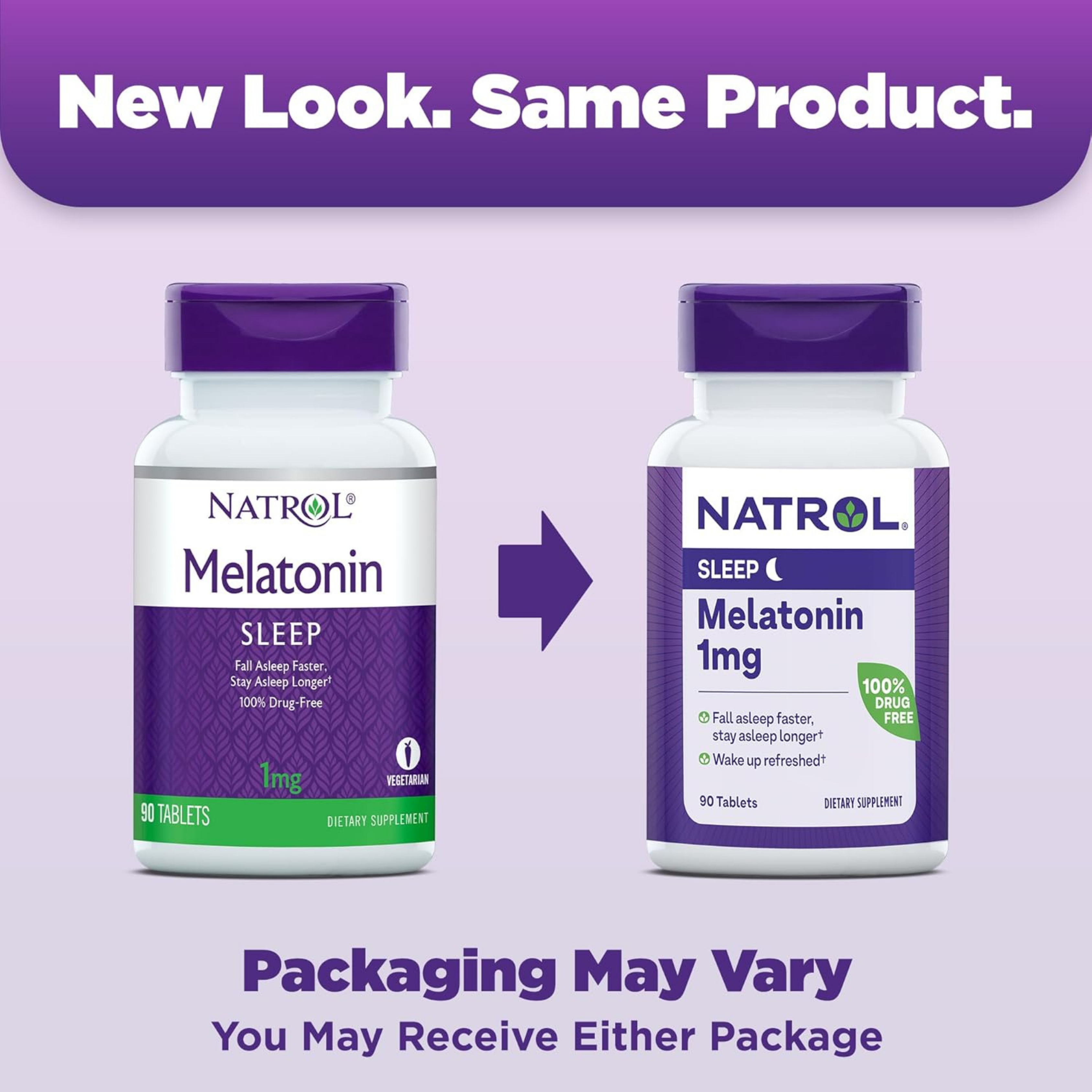 Natrol, Melatonin, 1 mg, 90 Tablets
