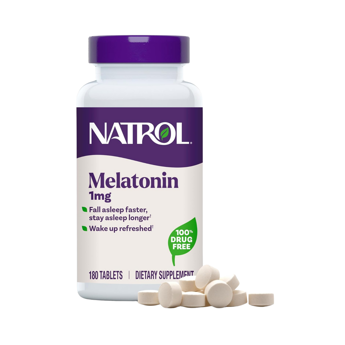 Natrol, Melatonin, 1 mg, 180 Tablets