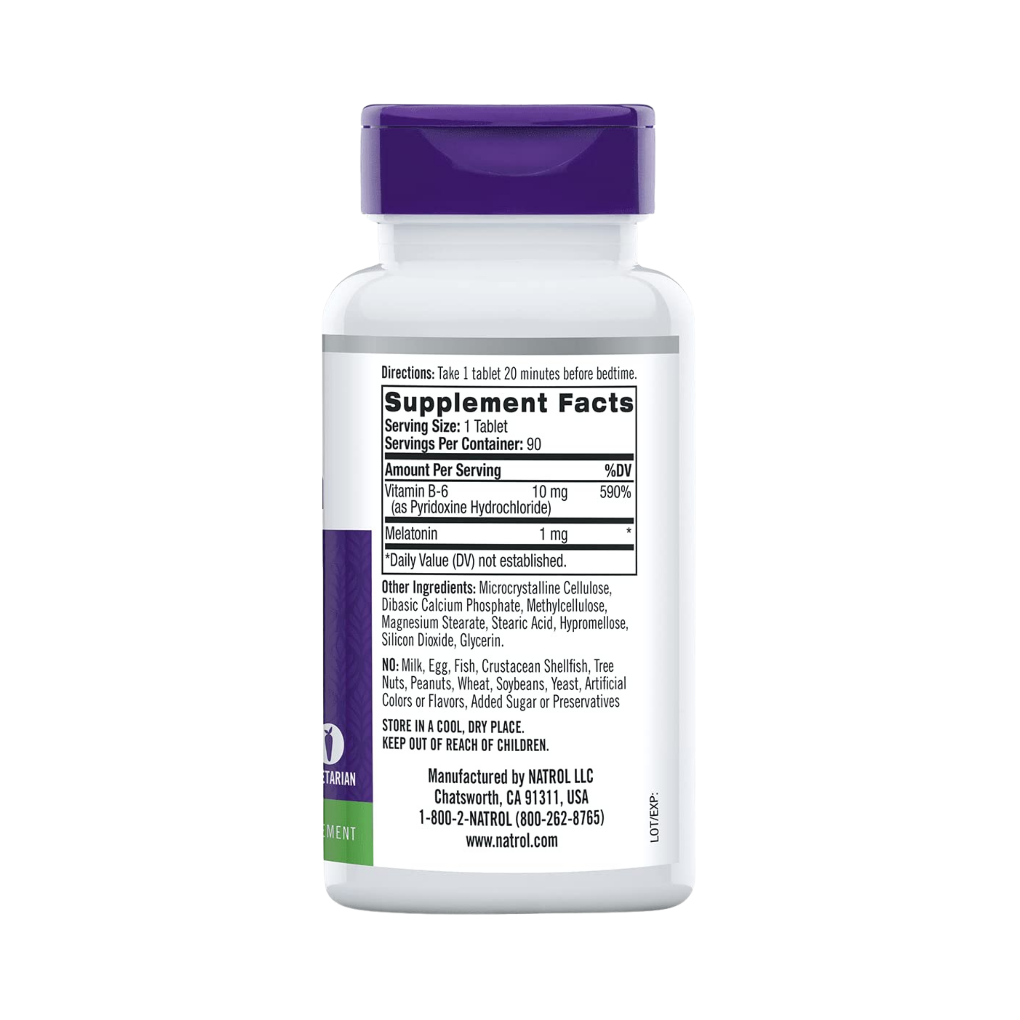 Natrol, Melatonin, Time Release, 1 mg, 90 Tablets