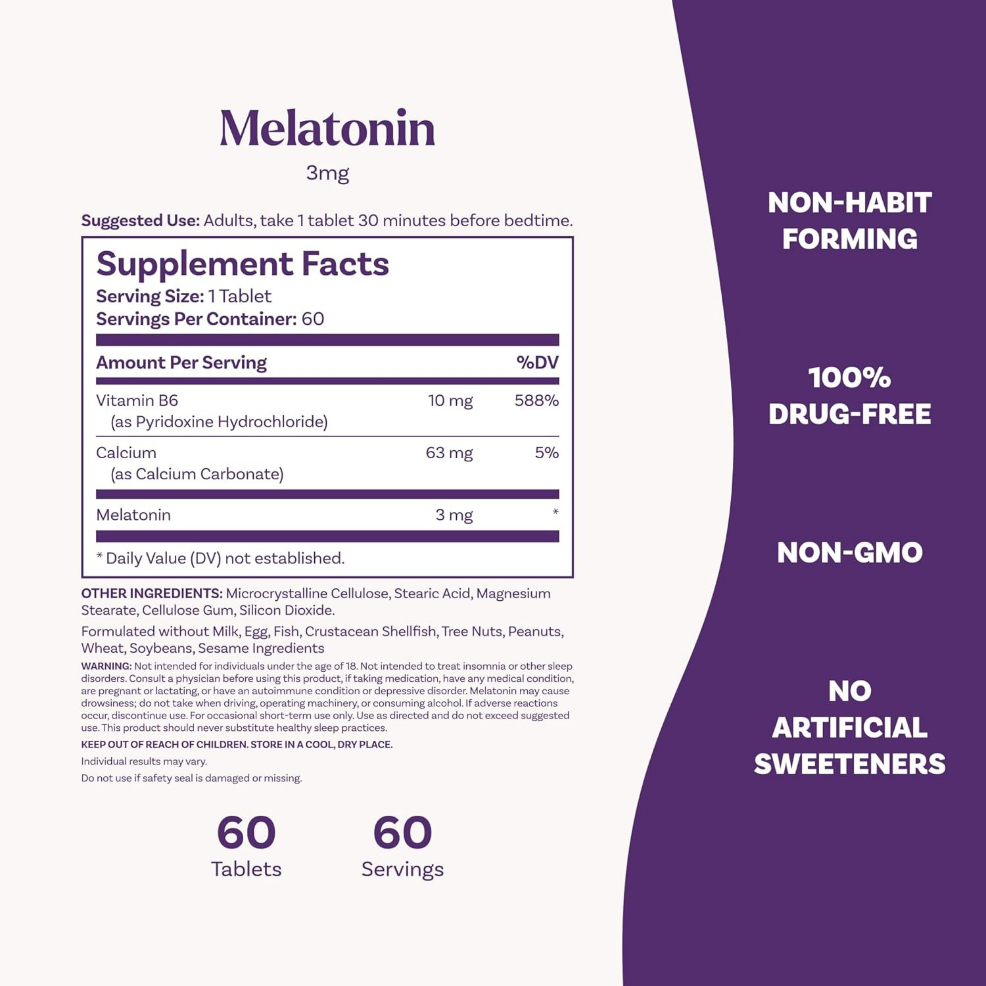 Natrol, Melatonin, 3 mg, 60 Tablets