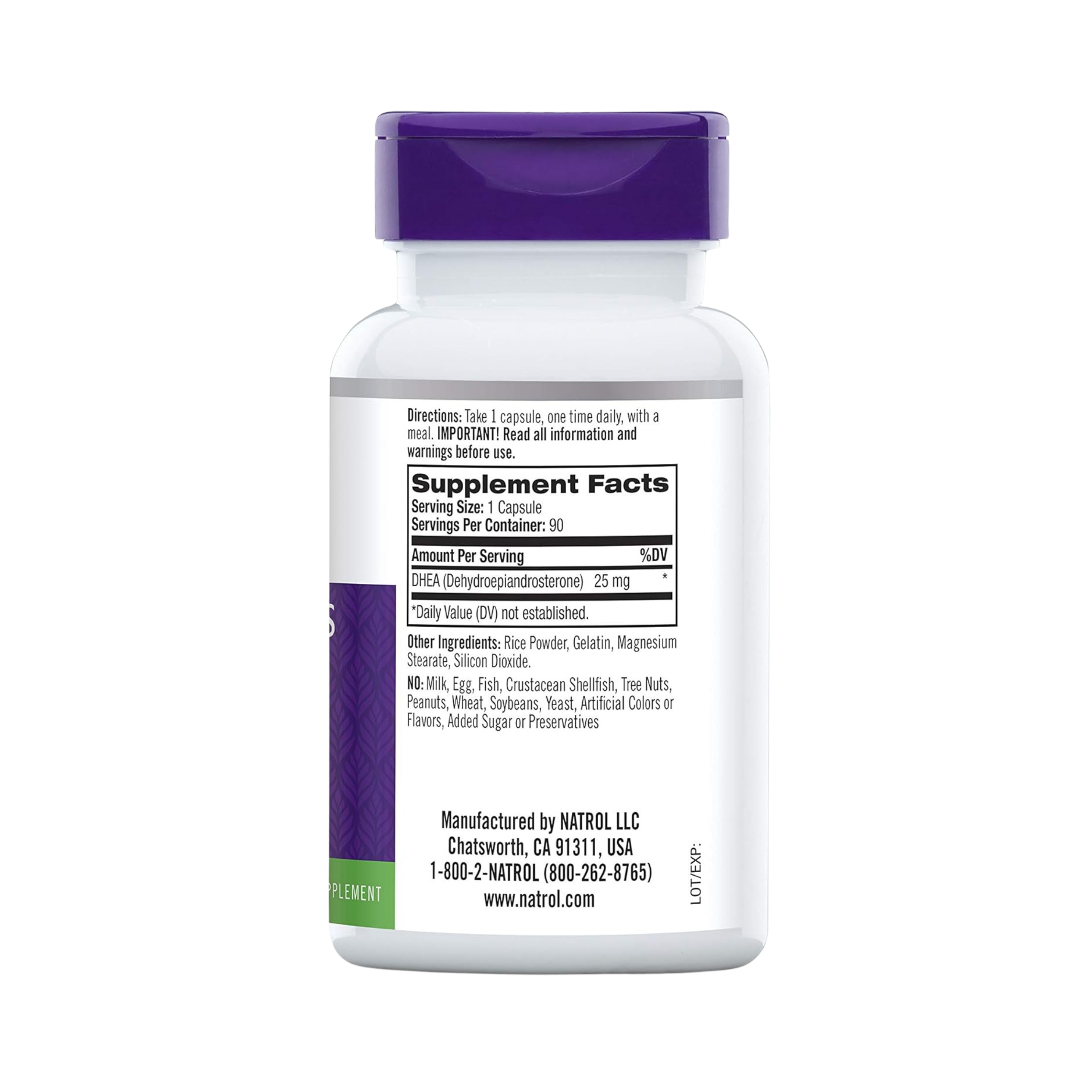 Natrol, DHEA, 25 mg, 90 Capsules
