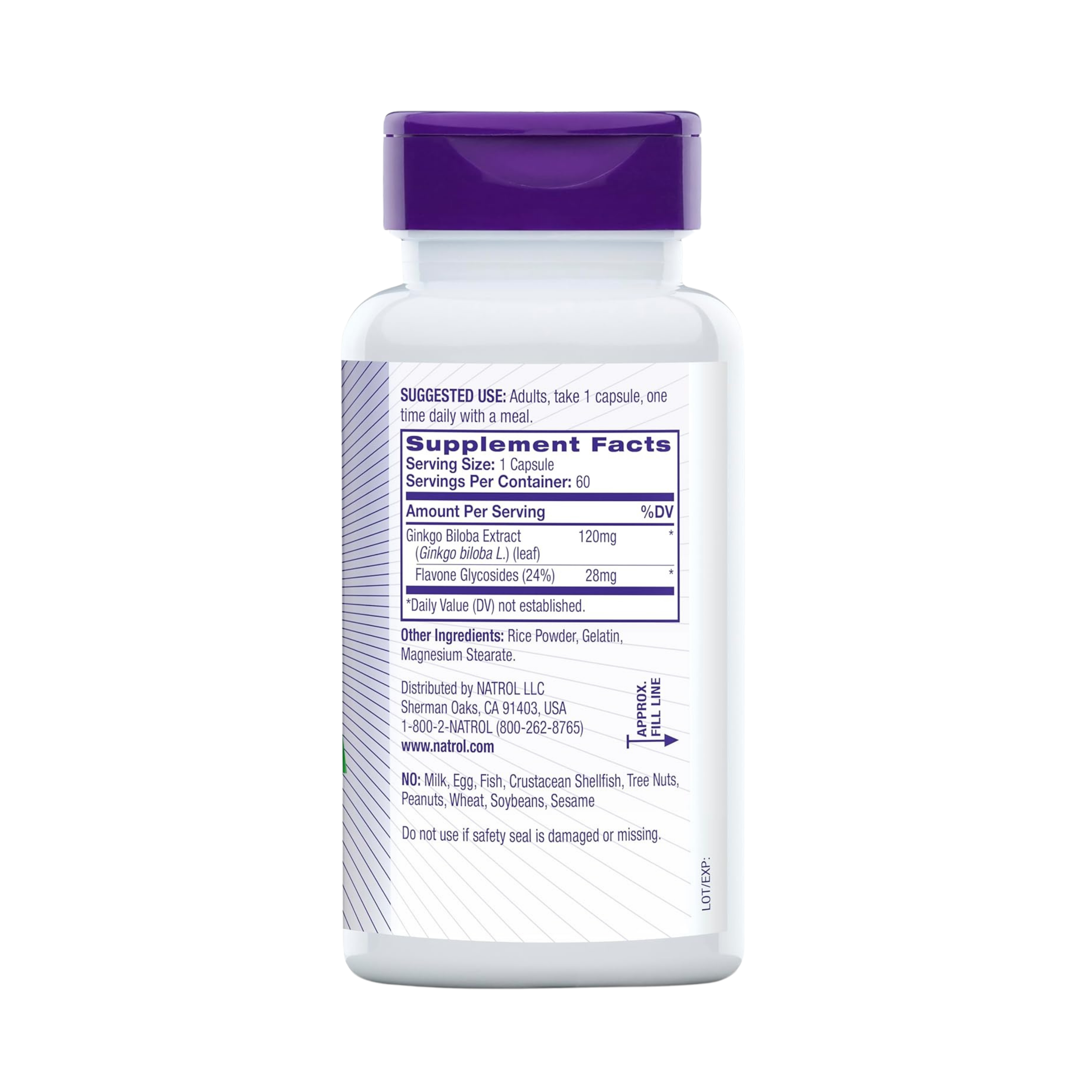 Natrol, Brain Health, Ginkgo Biloba, 120mg,  60 Capsules
